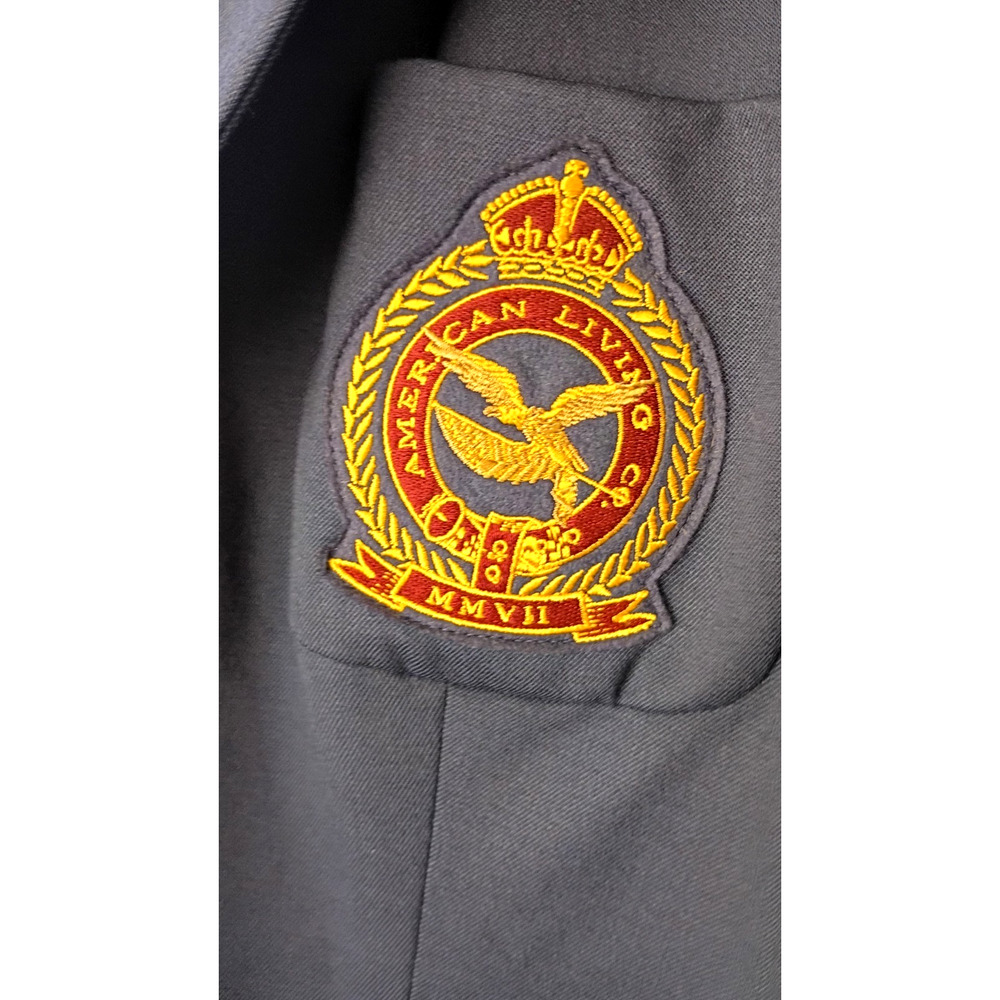American Living Blue Crest Wool Blazer Jacket Gold Button Preppy Academia 14 NEW - Picture 7 of 13